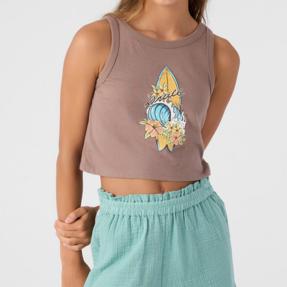 2/$15 NWT Brown(Deep Taupe) Graphic Crop Top Girls M Firm Price